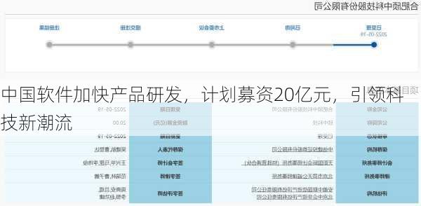 中国软件加快产品研发，计划募资20亿元，引领科技新潮流-第3张图片-