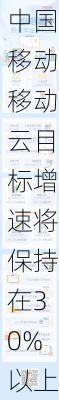 今年中国移动移动云目标增速将保持在30%以上-第1张图片-