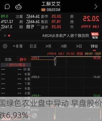 中国绿色农业盘中异动 早盘股价大跌6.93%-第2张图片-