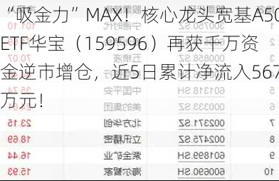 “吸金力”MAX！核心龙头宽基A50ETF华宝（159596）再获千万资金逆市增仓，近5日累计净流入5672万元！-第1张图片-