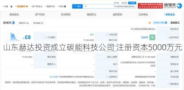 山东赫达投资成立碳能科技公司 注册资本5000万元-第1张图片-