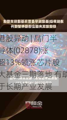 港股异动 | 晶门半导体(02878)涨超13%领涨芯片股 大基金三期落地 有助于长期产业发展-第2张图片-