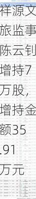 祥源文旅监事陈云钊增持7万股，增持金额35.91万元-第1张图片-