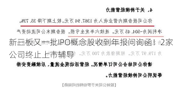 新三板又一批IPO概念股收到年报问询函！2家公司终止上市辅导-第1张图片-