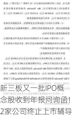 新三板又一批IPO概念股收到年报问询函！2家公司终止上市辅导-第2张图片-