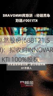 卓然股份(688121.SH)：拟收购INNOVARE KTI 100%股权-第1张图片-