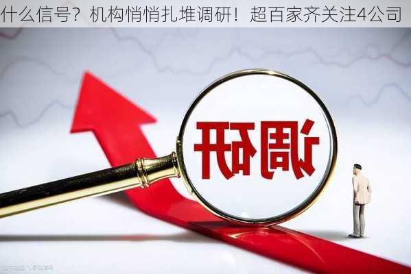 什么信号？机构悄悄扎堆调研！超百家齐关注4公司-第3张图片-