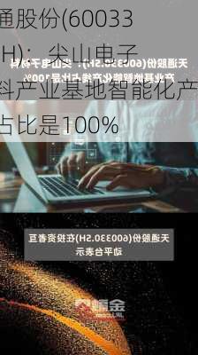 天通股份(600330.SH)：尖山电子材料产业基地智能化产线占比是100%-第1张图片-