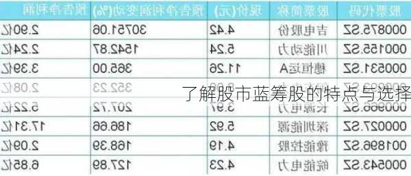 了解股市蓝筹股的特点与选择-第2张图片-