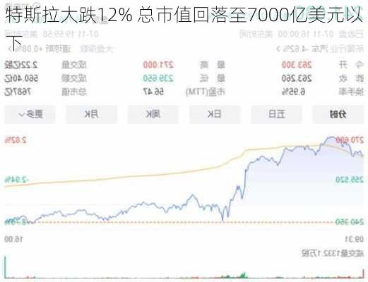 特斯拉大跌12% 总市值回落至7000亿美元以下-第1张图片-