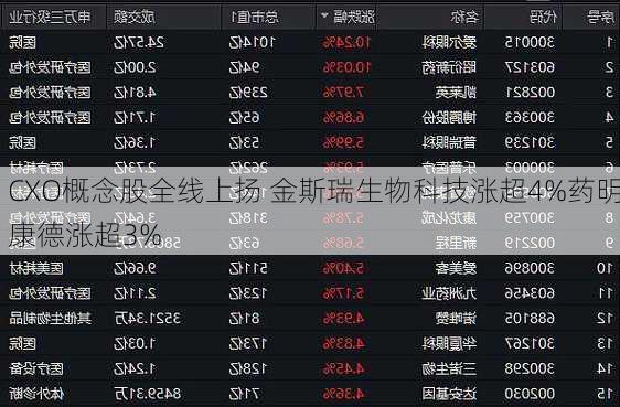 CXO概念股全线上扬 金斯瑞生物科技涨超4%药明康德涨超3%-第1张图片-