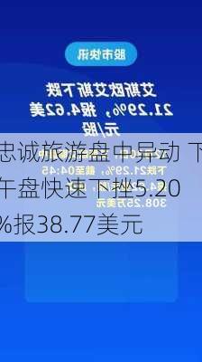 忠诚旅游盘中异动 下午盘快速下挫5.20%报38.77美元-第1张图片-