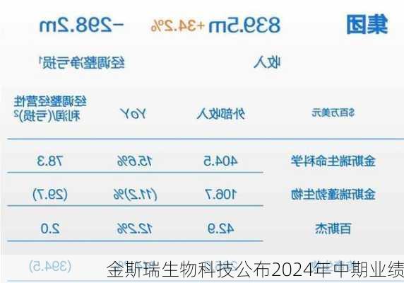 金斯瑞生物科技公布2024年中期业绩-第1张图片-