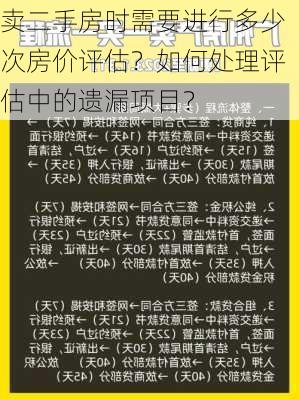 卖二手房时需要进行多少次房价评估？如何处理评估中的遗漏项目？-第1张图片-