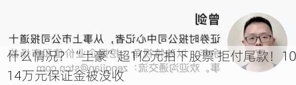 什么情况？“土豪”超1亿元拍下股票 拒付尾款！1014万元保证金被没收-第1张图片-