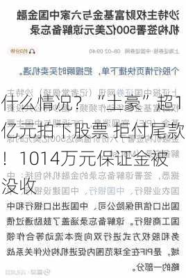 什么情况？“土豪”超1亿元拍下股票 拒付尾款！1014万元保证金被没收-第3张图片-