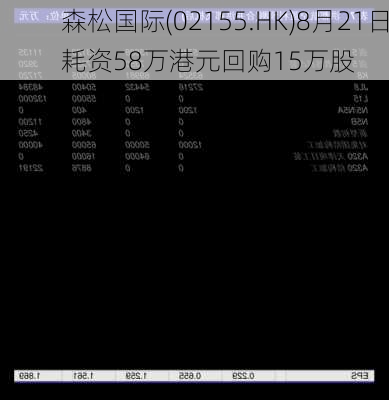 森松国际(02155.HK)8月21日耗资58万港元回购15万股-第1张图片-
