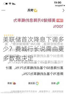 美联储首次降息下调多少？费城行长说需由更多数据决定-第1张图片-