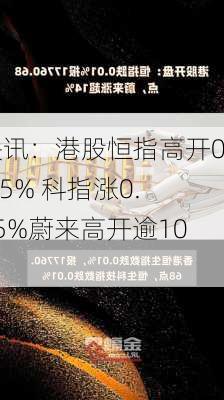 快讯：港股恒指高开0.05% 科指涨0.35%蔚来高开逾10%-第2张图片-