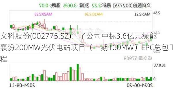 文科股份(002775.SZ)：子公司中标3.6亿元绿能襄汾200MW光伏电站项目（一期100MW）EPC总包工程-第1张图片-