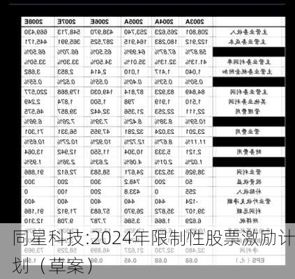 同星科技:2024年限制性股票激励计划（草案）-第1张图片-