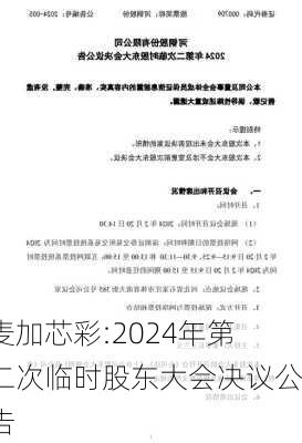 麦加芯彩:2024年第二次临时股东大会决议公告-第1张图片-