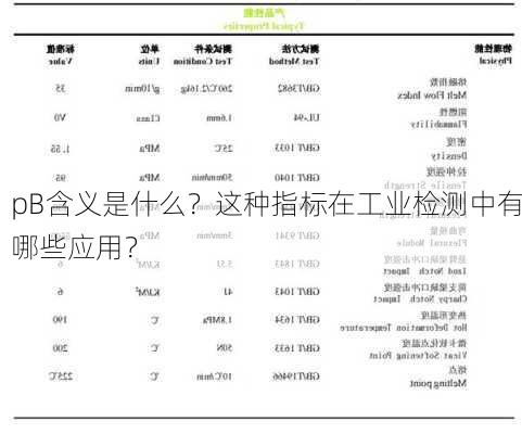 pB含义是什么？这种指标在工业检测中有哪些应用？-第2张图片-