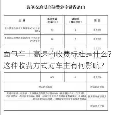 面包车上高速的收费标准是什么？这种收费方式对车主有何影响？-第2张图片-