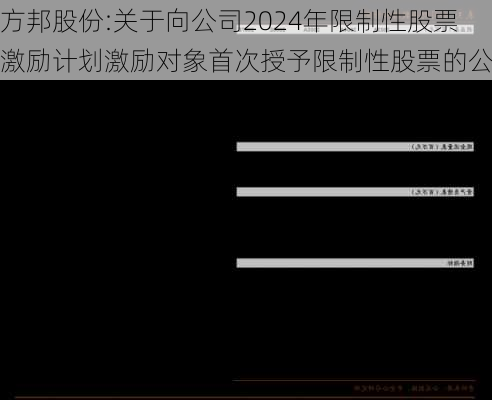 方邦股份:关于向公司2024年限制性股票激励计划激励对象首次授予限制性股票的公告