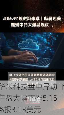 华米科技盘中异动 下午盘大幅下挫5.15%报3.13美元-第2张图片-