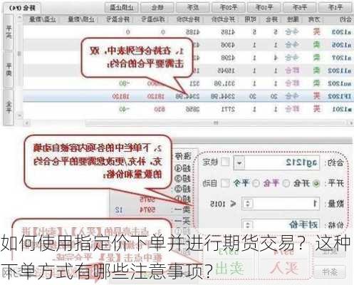 如何使用指定价下单并进行期货交易？这种下单方式有哪些注意事项？-第3张图片-