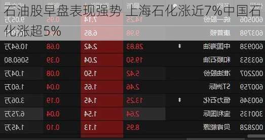 石油股早盘表现强势 上海石化涨近7%中国石化涨超5%-第1张图片-