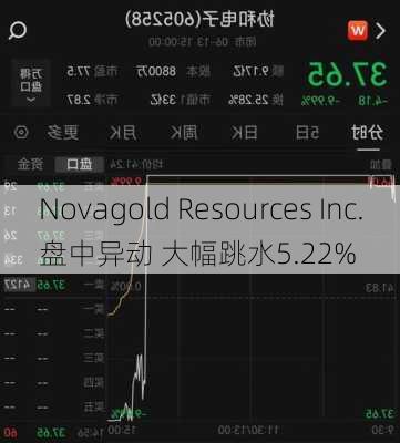 Novagold Resources Inc.盘中异动 大幅跳水5.22%-第1张图片-