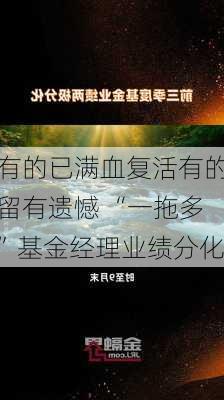 有的已满血复活有的留有遗憾 “一拖多”基金经理业绩分化-第2张图片-