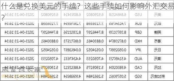 什么是兑换美元的手续？这些手续如何影响外汇交易？-第1张图片-