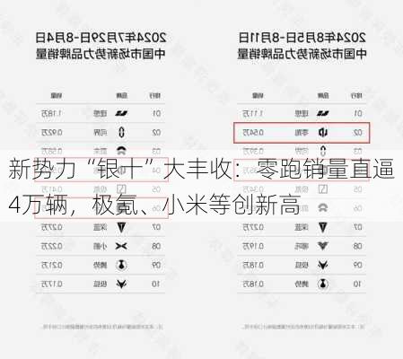 新势力“银十”大丰收：零跑销量直逼4万辆，极氪、小米等创新高-第3张图片-