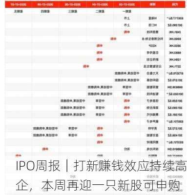 IPO周报｜打新赚钱效应持续高企，本周再迎一只新股可申购-第3张图片-