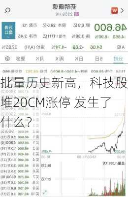 批量历史新高，科技股扎堆20CM涨停 发生了什么？