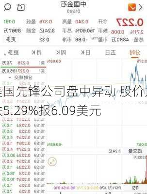 美国先锋公司盘中异动 股价大跌5.29%报6.09美元-第2张图片-